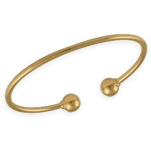 Jonc Plaqué Or 70mm Tube 3mm Boules 10mm