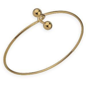 Jonc Plaqué Or 60mm Tube 1.5mm Boules 6mm