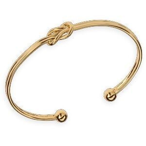 Jonc Plaqué Or 60mm Tube 3mm Nœud Marin 15*8mm