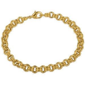 Bracelet Plaqué Or Maille Jaseron 6mm 18cm