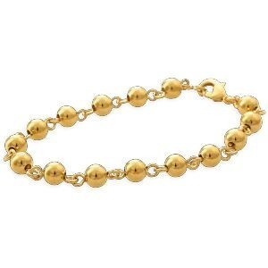 Bracelet Plaqué Or Grain D'or 6mm 18cm