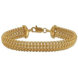 Bracelet Plaqué Or Maille Americaine 12mm 21cm