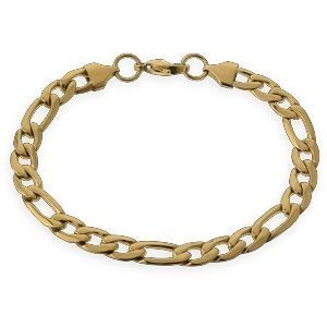 Bracelet Acier Jaune 21cm Maille Cheval Alterné 7.5mm