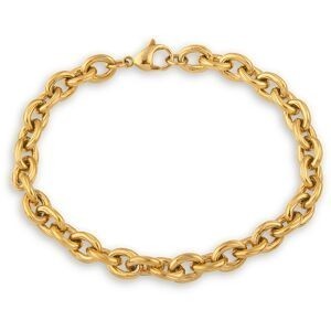 Bracelet Acier Jaune Maille Jaseron 7mm 20cm