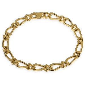 Bracelet Plaqué Or Maille Cheval Alterné 6mm 22cm