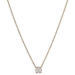 Collier Or 750 0.8mm Motif Fleur 5mm Diamants 0.14ct 4 Griffes 40  à 44cm