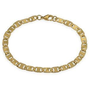 Bracelet Acier Jaune Maille Plate 5mm 19cm