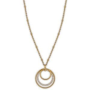 Collier Acier Jaune Anneaux 14.5  à 25mm Zirconium 40  à 45cm