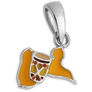 Pendentif Argent 925 Email Carte Guadeloupe Ka 12*17mm Avec Bélière