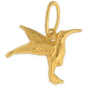 Pendentif Plaqué Or Colibri 15*20mm Avec Bélière
