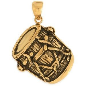 Pendentif Acier Jaune Gwoka 23*36mm