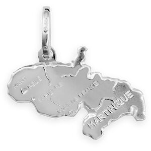 Pendentif Argent 925 Carte Martinique 19*25mm Avec Bélière