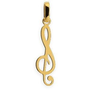 Pendentif Or 750 Clé de Sol 5*2.3mm Avec Bélière