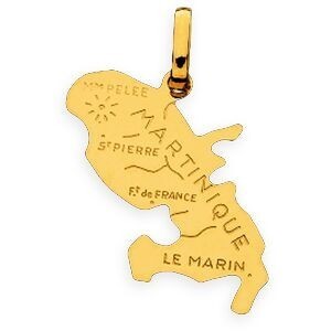 Pendentif Or 750 Carte Martinique 13*20mm Avec Bélière