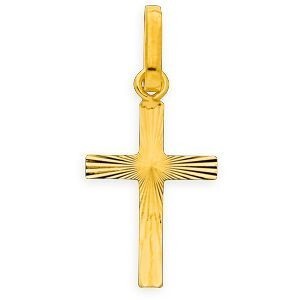 Croix Or 750 Diamantée 10*20mm Avec Bélière