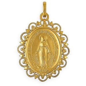 Médaille Or 750 Vierge 20*30mm Avec Bélière Or Creux
