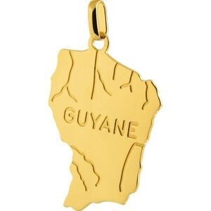 Pendentif Or 750 Carte Guyane 17*28mm Avec Bélière