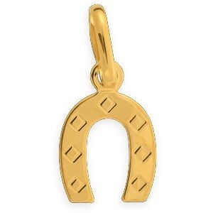 Pendentif Or 375 Fer A Cheval 6.5*13mm Avec Bélière