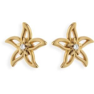 Boucles D'oreilles Carambole Zirconium 12mm Plaqué Or