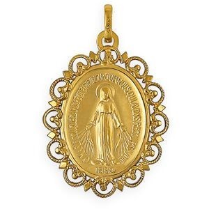 Médaille Or 375 Vierge Miraculeuse 20*30mm Avec Bélière