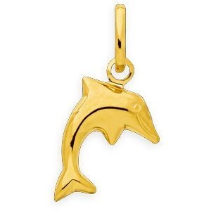 Pendentif Or 375 Dauphin 7*15mm Avec Bélière