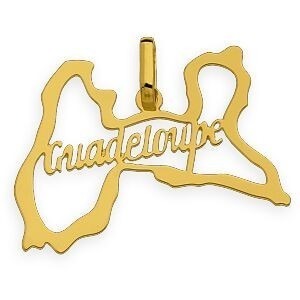 Pendentif Or 375 Carte Guadeloupe 25*18mm Avec Bélière