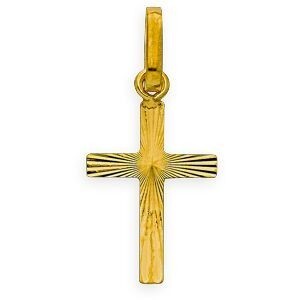 Croix Or 375 Diamantée 10*20mm Avec Bélière