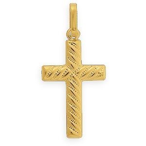 Croix Or 375 Diamantée 13*28mm Avec Bélière