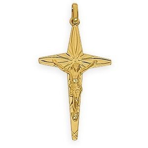 Croix Christ Or 375 19.9*9.5mm Avec Bélière