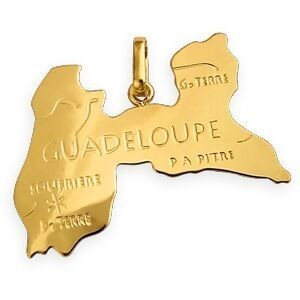Pendentif Or 375 Carte Guadeloupe 27.7*20mm Avec Bélière