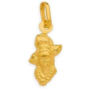 Pendentif Or 375 Tête Antillaise 7*15mm Avec Bélière