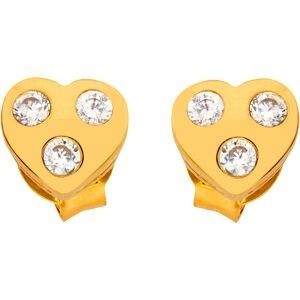 Boucles D'oreilles Plaqué Or Cœur Zirconium 5.8*5.3mm