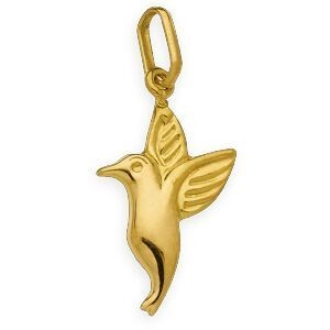 Pendentif Or 375 Colibri 8*18mm Avec Bélière