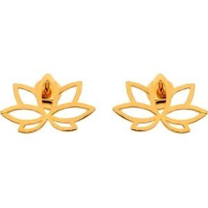 Boucles D'oreilles Plaqué Or Fleur De Lotus 15*10mm