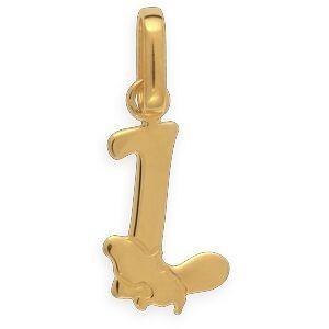 Pendentif Or 375 Initiale L Carte Martinique 8*16mm