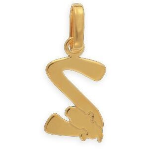 Pendentif Or 375 Initiale S Carte Martinique 8*18mm Avec Bélière