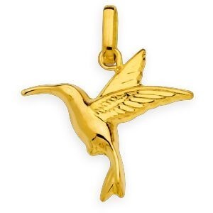 Pendentif Or 375 Colibri 18*20mm Avec Bélière