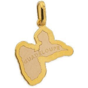 Pendentif Or 375 Carte Guadeloupe 15*21mm Avec Bélière