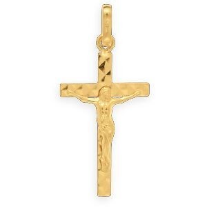 Croix Christ Or 375  12.9*28mm Avec Bélière