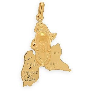 Pendentif Or 375 Tête Antillaise Guadeloupe 18*30mm Avec Bélière