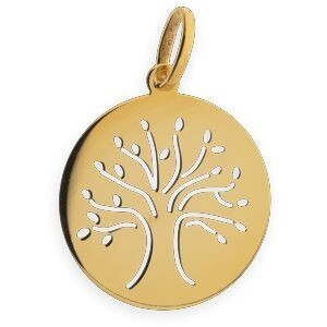 Pendentif Or 375 Arbre Baptème Républicain 16*21mm Avec Bélière