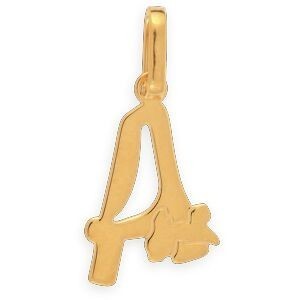 Pendentif Or 375 Initiale A Carte Guadeloupe 10*18mm