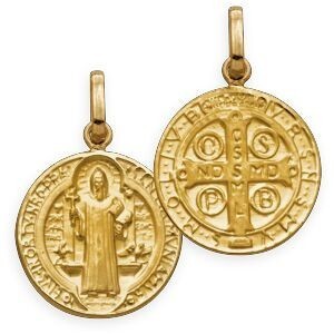 Médaille Or 375 Saint Benoit 14*21mm Avec Bélière