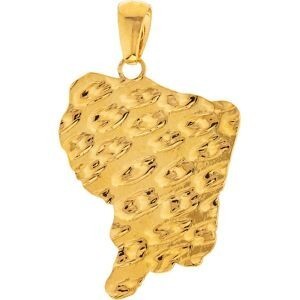 Pendentif Or 750 Carte Guyane Martelée 18*25mm Avec Bélière