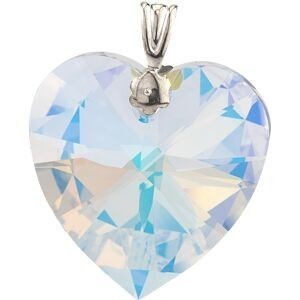 Pendentif Or 375 Cœur Swarovski Grand Modèle 28*33.5mm Avec Bélière