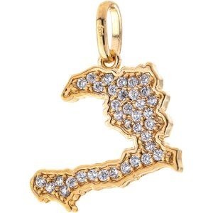 Pendentif Plaqué Or Haïti Zirconium 17*22mm