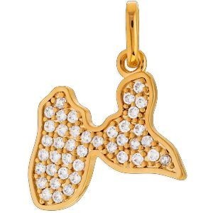 Pendentif Plaqué Or Carte Guadeloupe Zirconium 20*28mm Avec Bélière