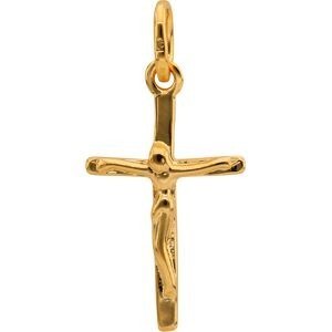 Croix Christ Plaqué Or 14*27mm Avec Bélière