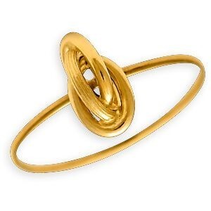 Bague Or 375 Nœud Forçat Antillais 6*10mm Corps 1.5mm Taille 60