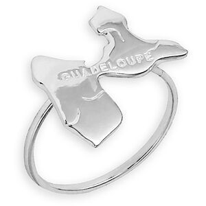 Bague Argent 925 Carte Guadeloupe 18*13mm Corps 1.2mm Taille 60